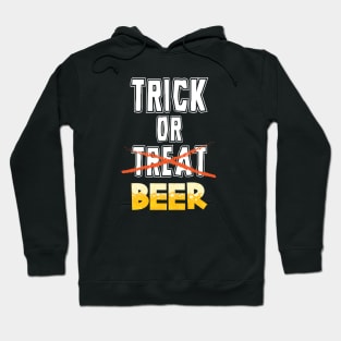 Trick or Beer Funny Halloween Drinking Adult Hoodie